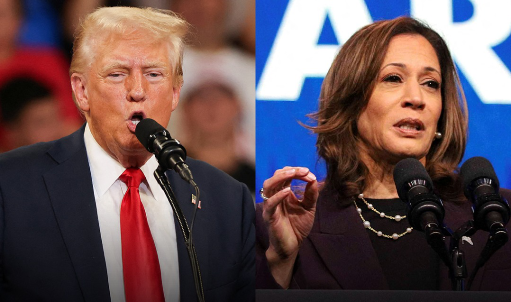 Donald Trump and Kamala Harris