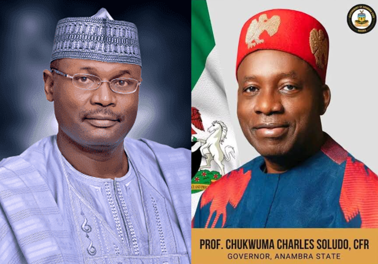 INEC Chairman, Prof. Mahmood Yakubu, Commends Governor Soludo for Significantly Improving Security in Anambra